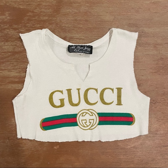 Tops - Handmade Vintage SUPER CROPPED Gucci Tank Crop Top, Womens XXS
